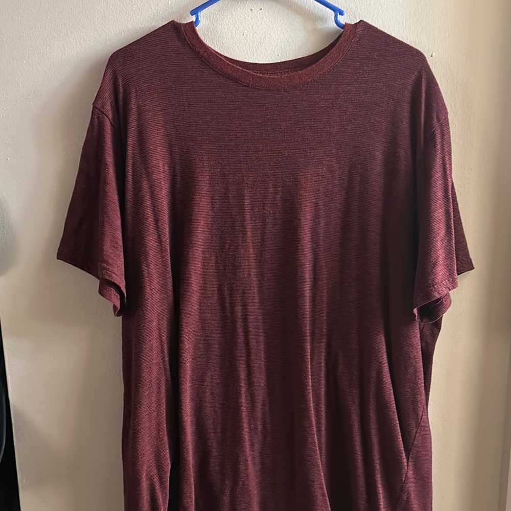 Men's Burgundy Striped T-Shirt